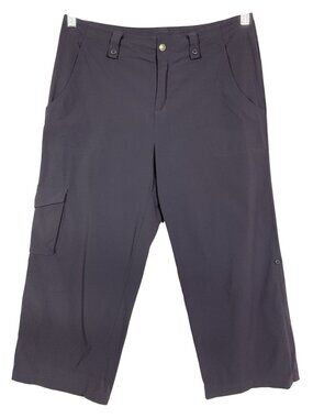 Lucy Crop Pants Gray Size 6 Nylon Spandex Roll Up Athletic Travel Pockets